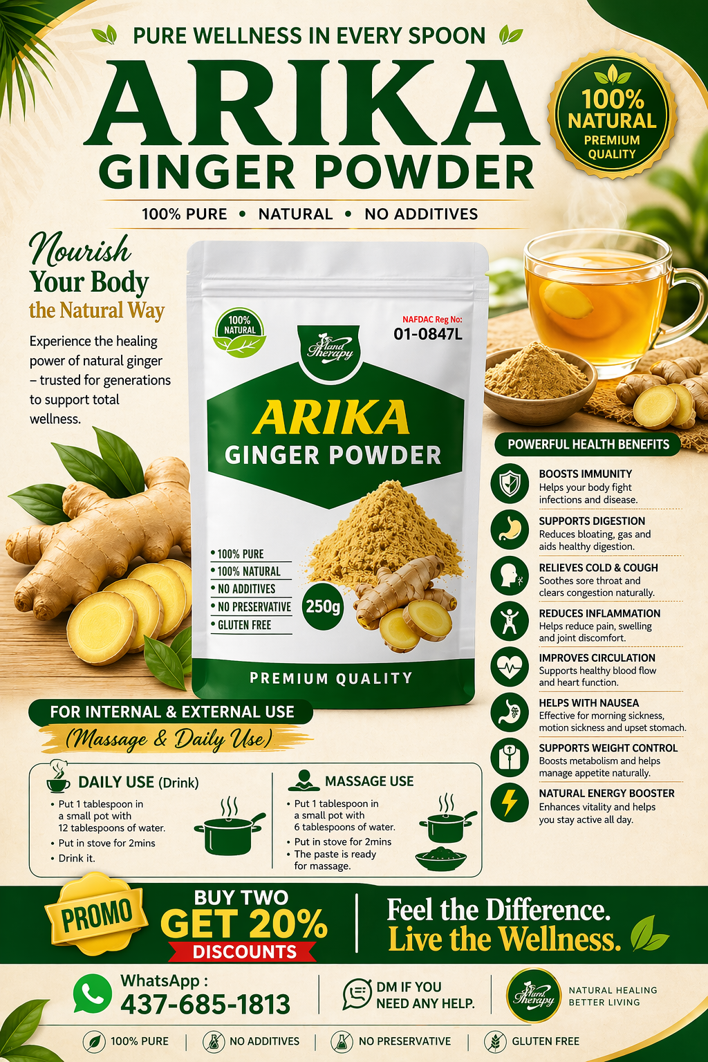 🌿 ARIKA Ginger Powder